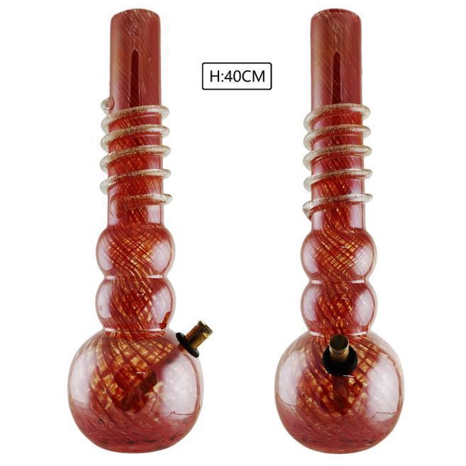 3G Swirl All Glass Red Water pipe Bong - 40cm - High Note Bongs