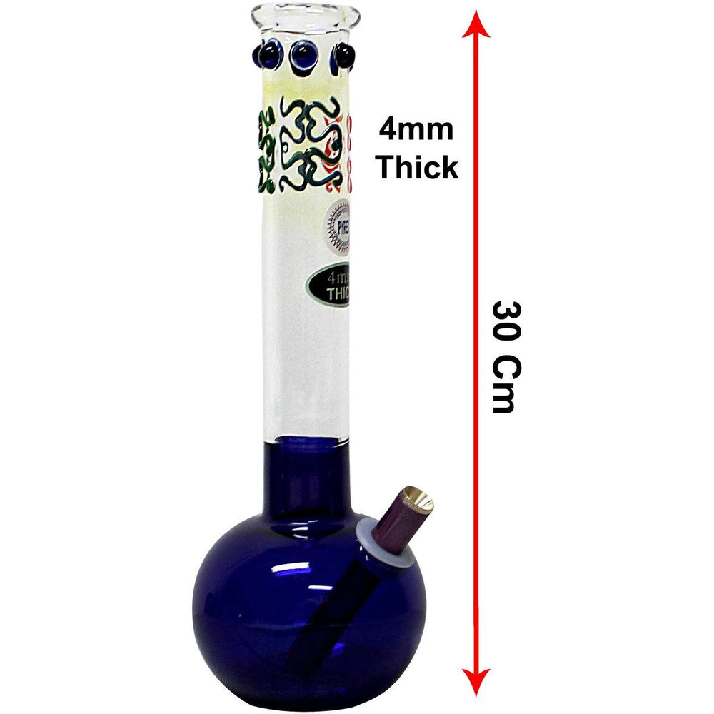 Decorative Glass Bonza Water Pipe Bong - 4mm Thick (30cm) - High Note Bongs