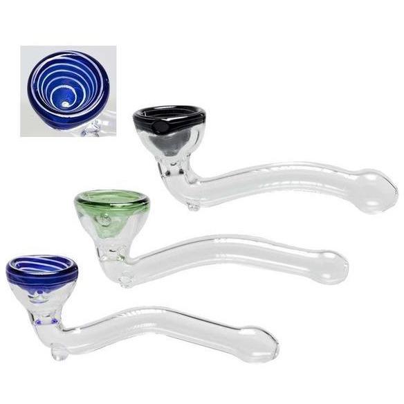 Glass Pipe 11cm Long - Assorted Colours - High Note Bongs