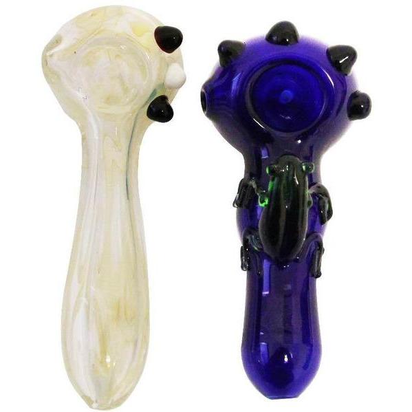 Glass Pipe - Smoking Spoon Pipe 10cm. Assorted Designs - High Note Bongs