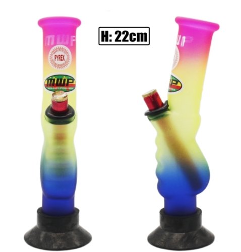 MWP Bonza Baby Glass Gripper Water Pipe Bong - Rainbow (22cm) - High Note Bongs