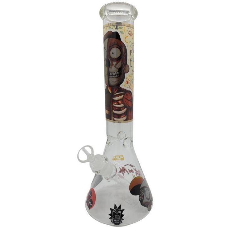 Rick and Morty Glass Beaker Water Pipe Bong (35cm) - Skeleton Designs - High Note Bongs